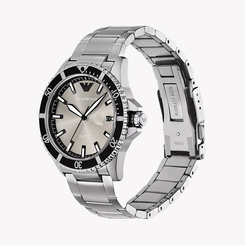 Emporio Armani Men's Silver Stainless Steel Grey Dial Watch | Ar11683 by i-watch
