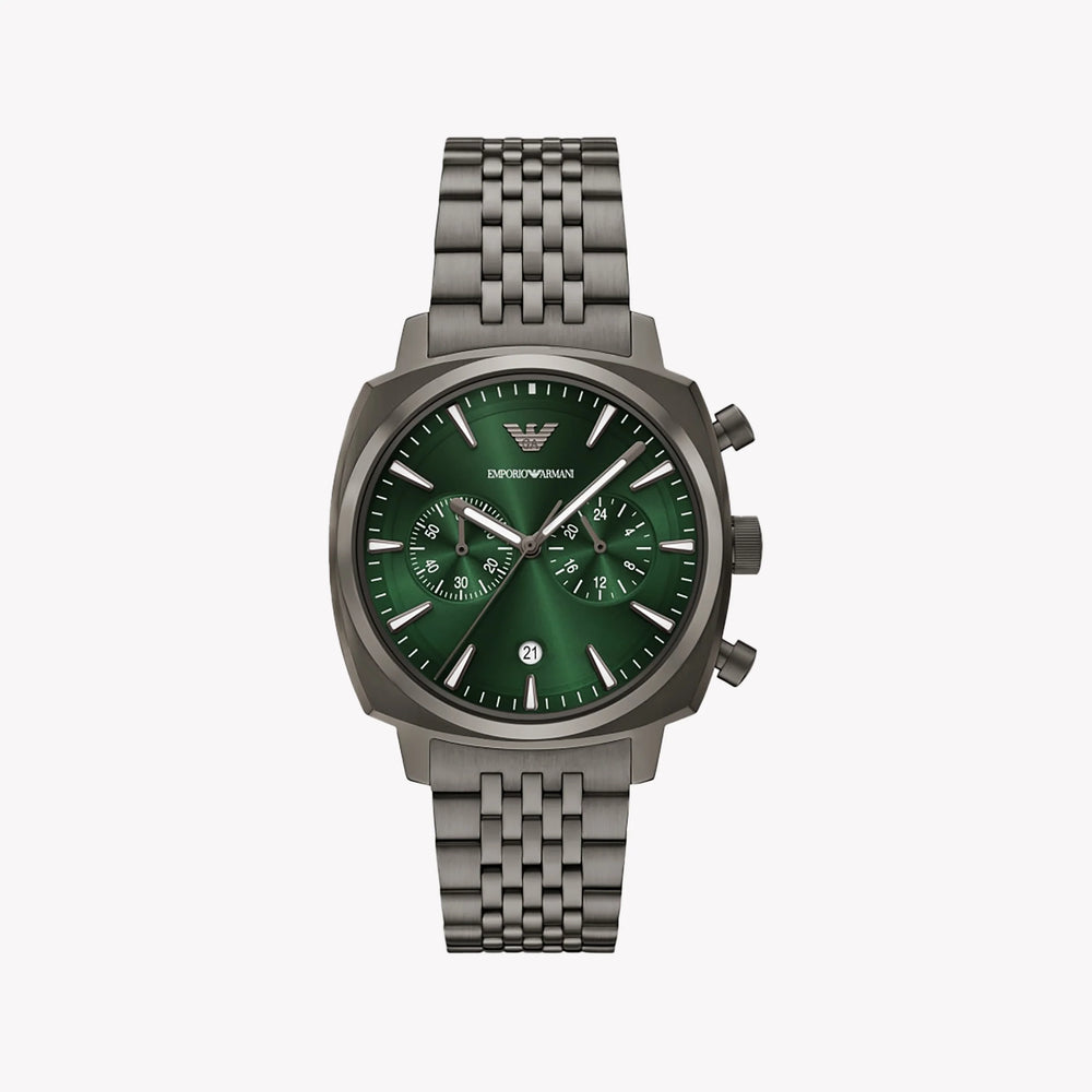 Emporio Armani Men's Silver/Green Stainless Steel | AR11689 by i-watch