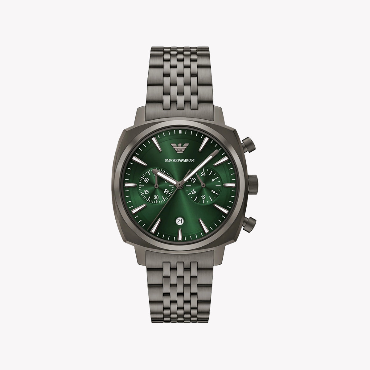Emporio Armani Men's Silver/Green Stainless Steel | AR11689