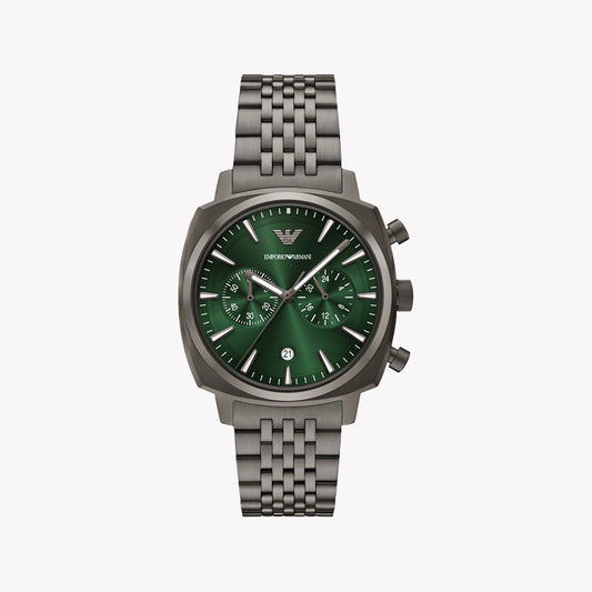 Emporio Armani Men's Silver/Green Stainless Steel | AR11689