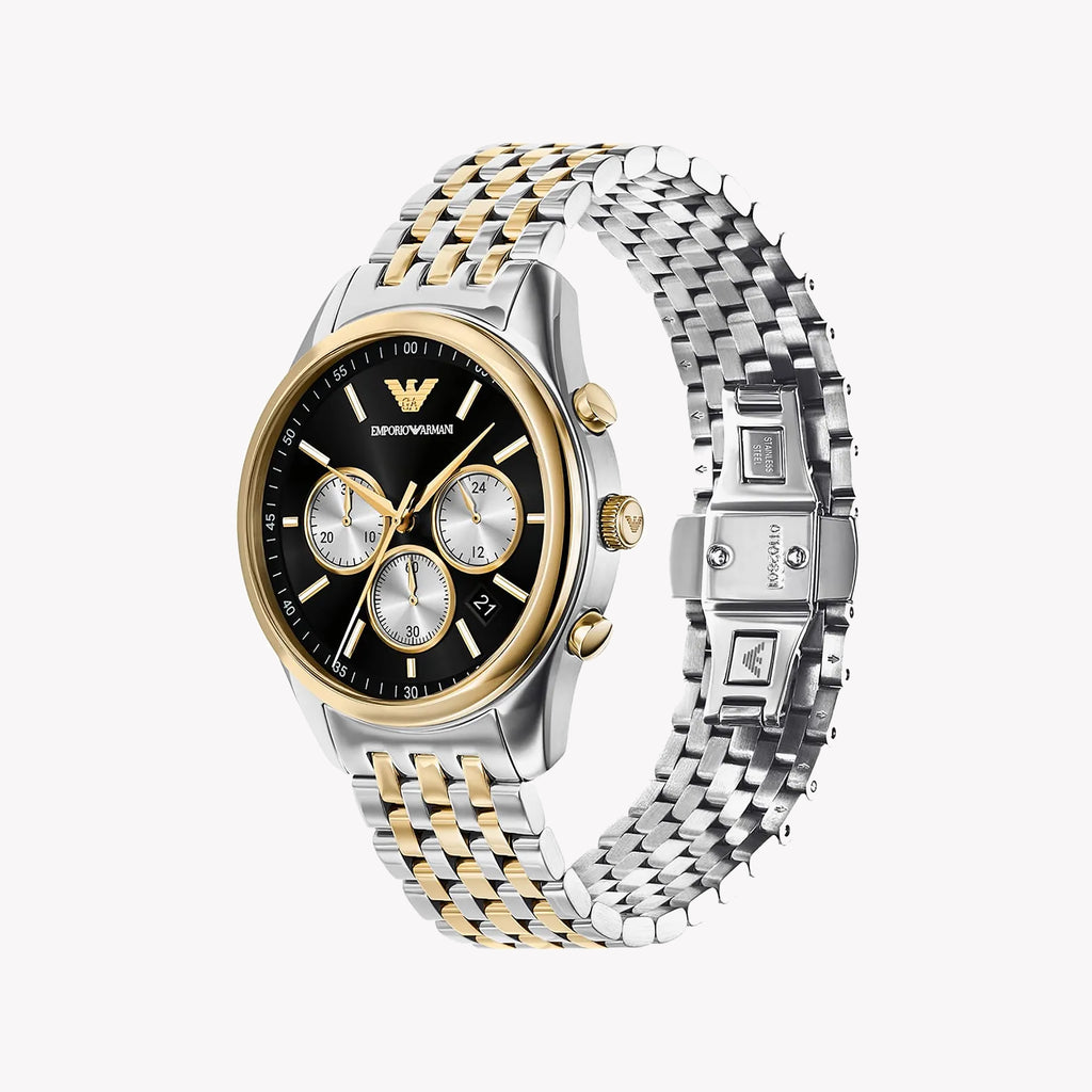 Emporio Armani Men's Stainless Steel Silver & Gold Watch AR11713
