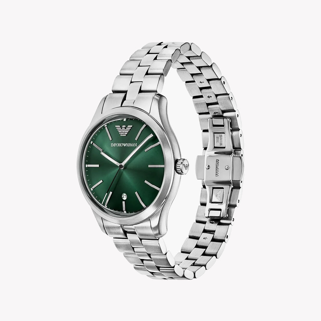 Emporio Armani Men's Stainless Steel Green Dial Watch | AR11734