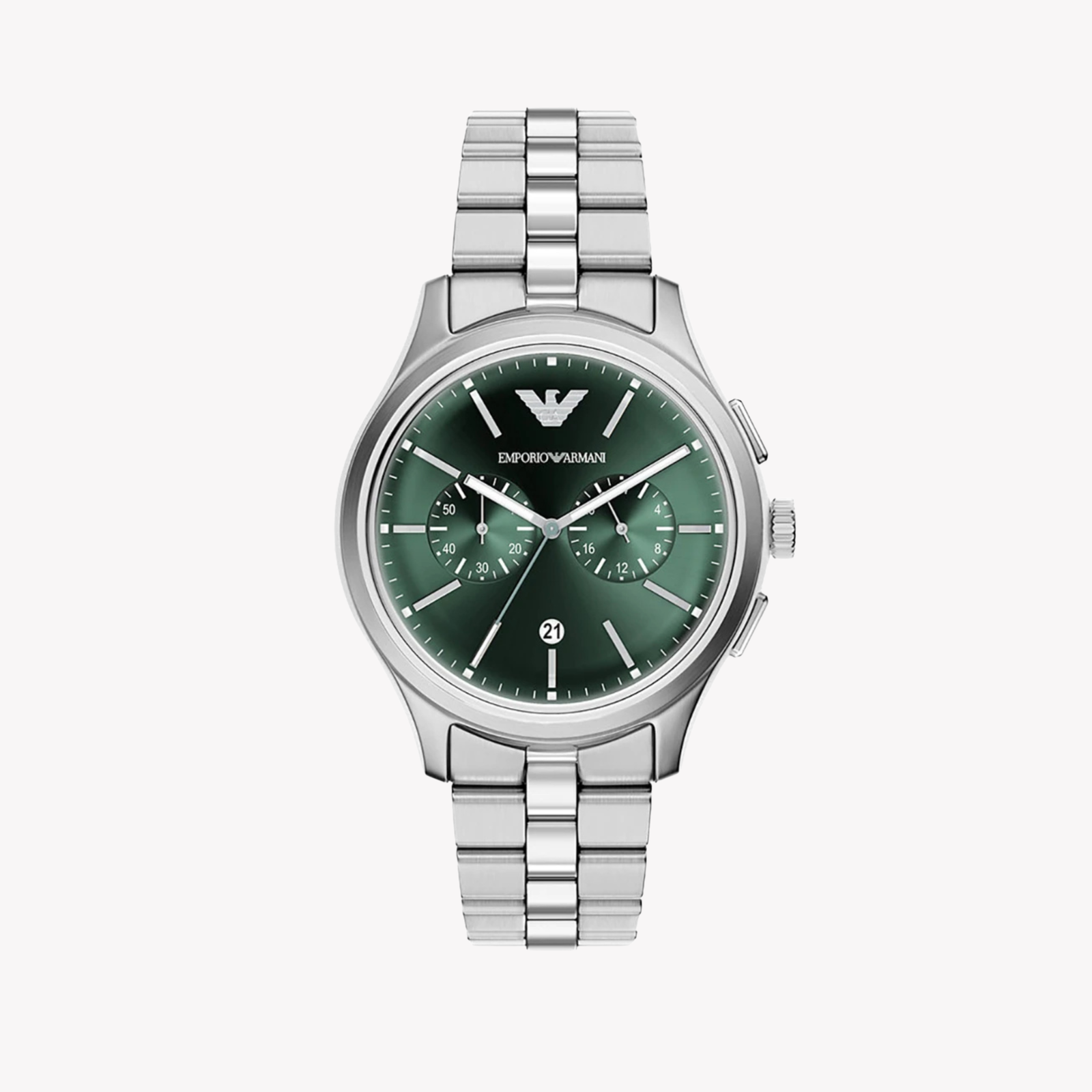 Emporio Armani Men's Silver Watch, Green Dial | AR11746