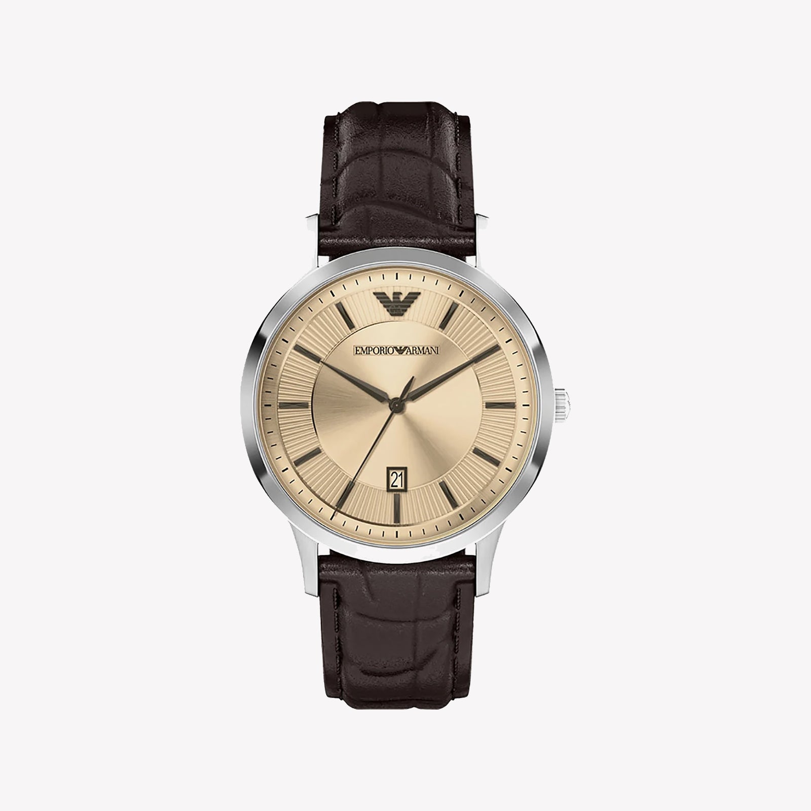 Emporio Armani Renato Quartz Champagne Dial Leather Strap Men's Watch AR11783