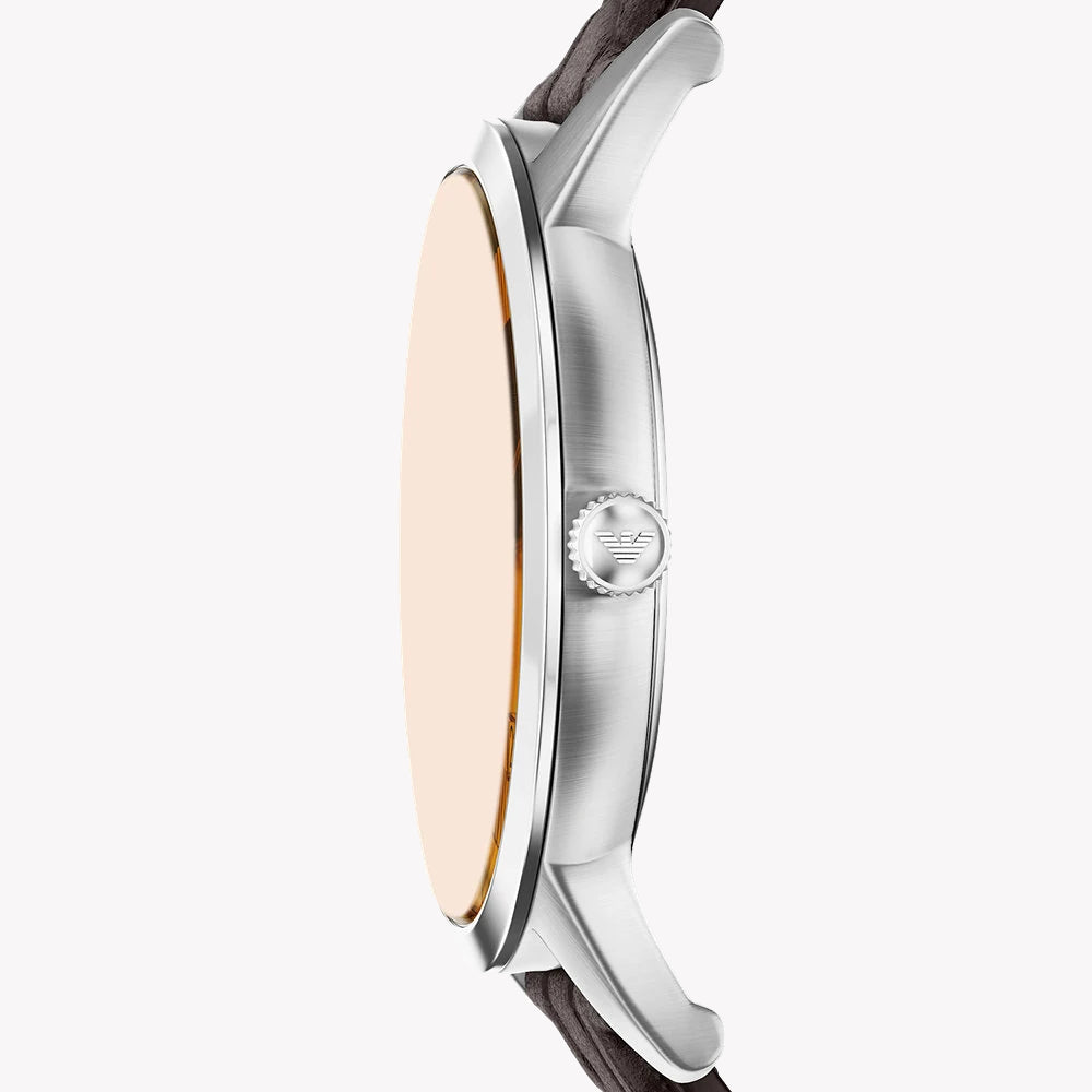 Emporio Armani Renato Quartz Champagne Dial Leather Strap Men's Watch AR11783