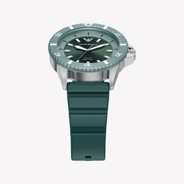 Emporio Armani Green Dial Silicone Strap Men's Watch AR11786