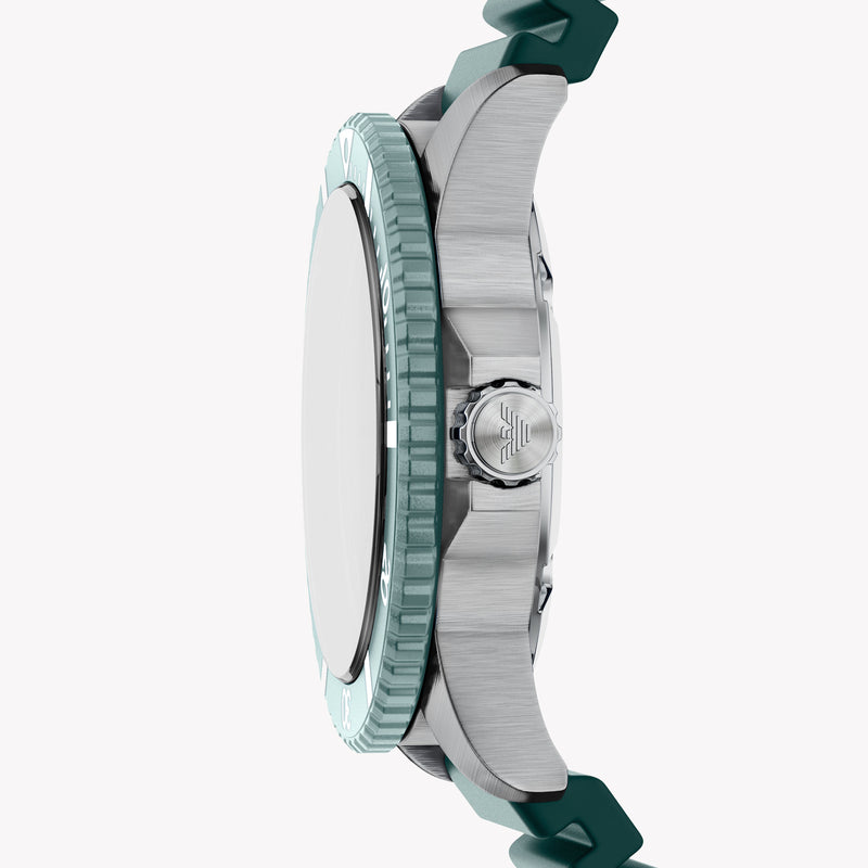 Emporio Armani Green Dial Silicone Strap Men's Watch AR11786
