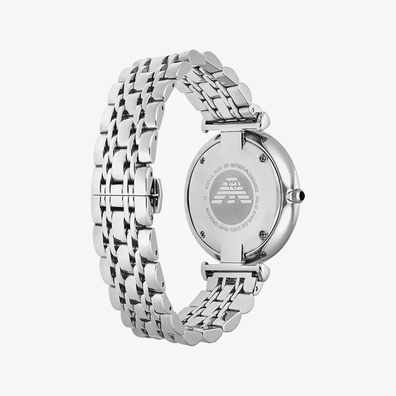 Emporio Armani Retro Black Dial Silver Stainless Steel Men's Watch AR1676