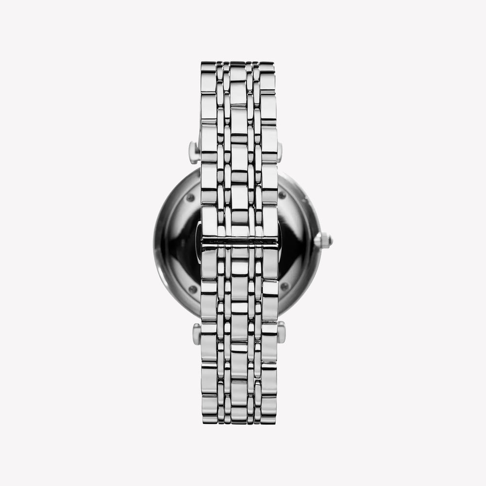 Emporio Armani Retro Black Dial Silver Stainless Steel Men's Watch AR1676