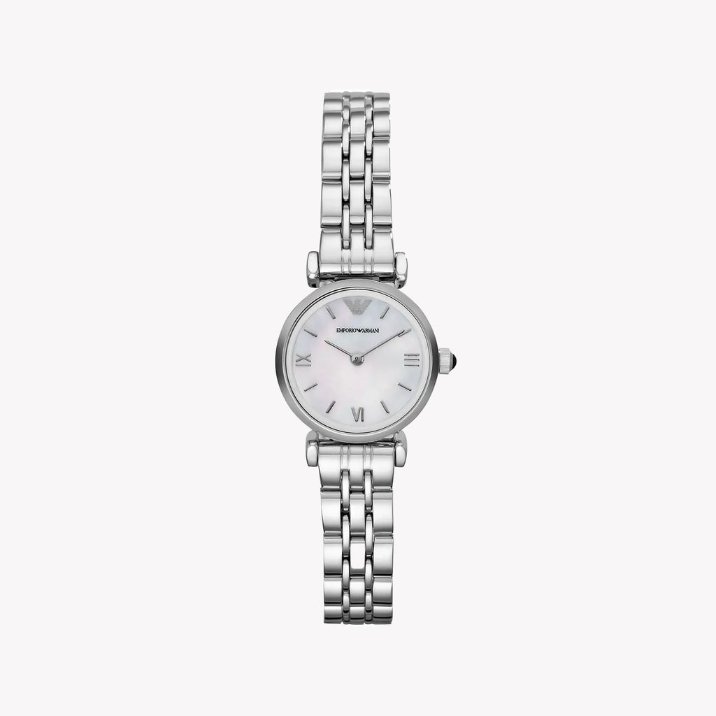 Emporio Armani Women's Stainless Steel Watch, White Mother-of-Pearl | AR1763