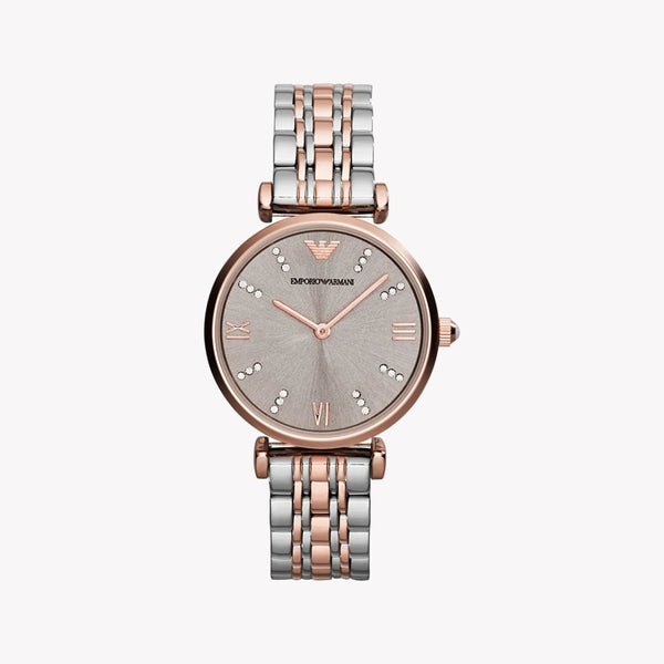 Emporio Armani Women's Rose Gold Watch, Beige Dial | Ar1840 by i-watch