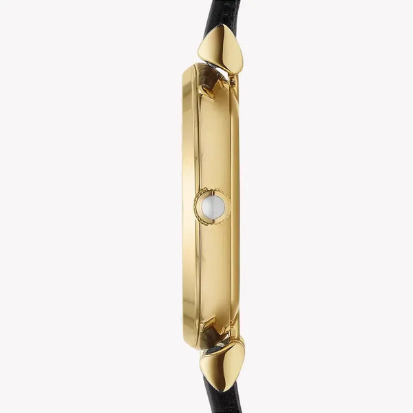 Emporio Armani Women's Gold Watch, Black Leather | Ar1910 by i-watch