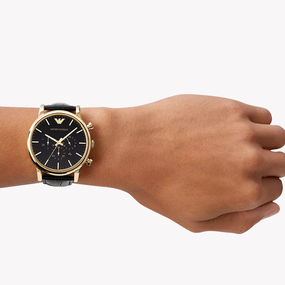 Emporio Armani Men's Gold/Black Quartz Watch | Ar1917