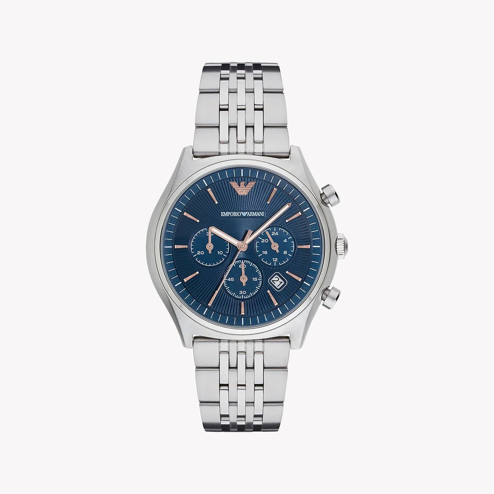 Emporio Armani Men's Silver Stainless Steel, Blue Dial | Ar1974 by i-watch