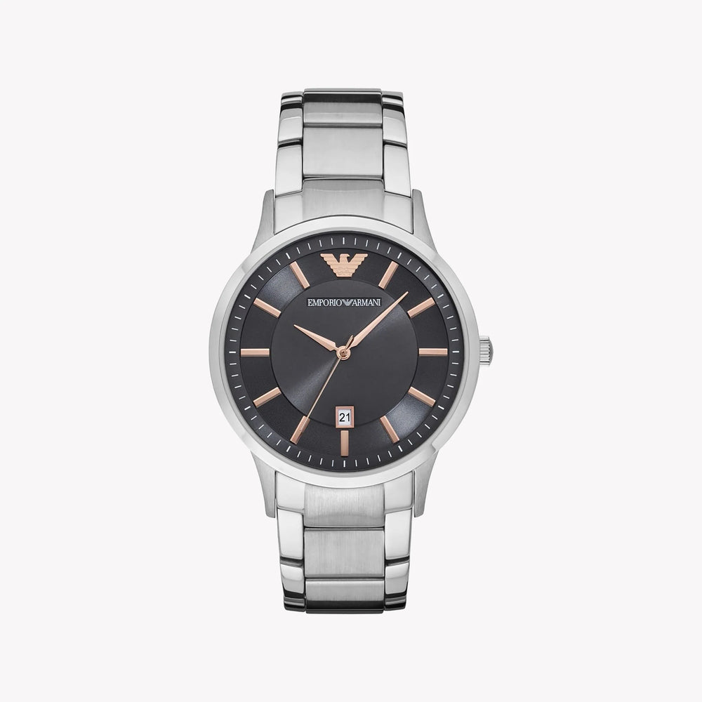 Emporio Armani Men's Silver Watch, Black Dial | Ar2514 by i-watch