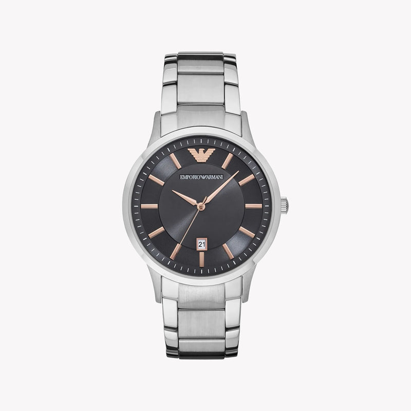 Emporio Armani Men's Silver Watch, Black Dial | Ar2514 by i-watch