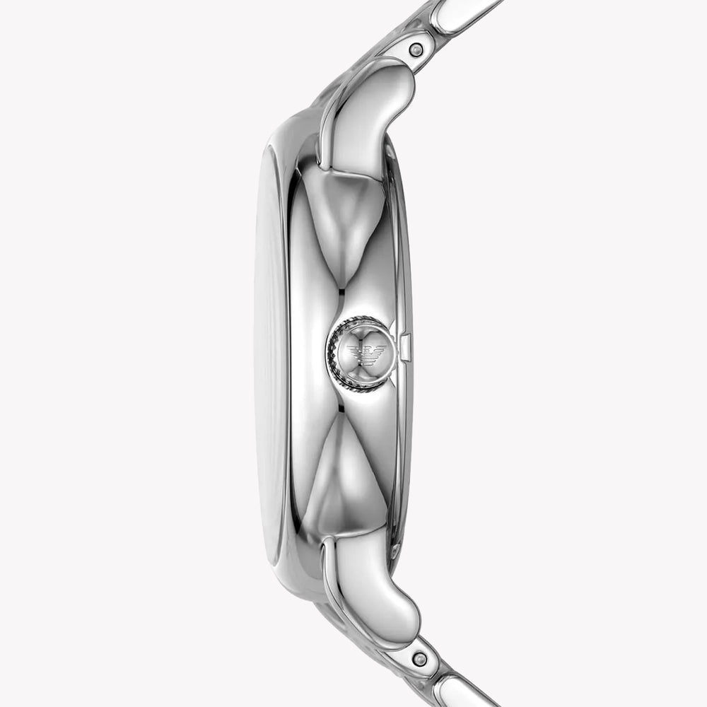 Emporio Armani Luigi Chronograph Skeleton Blue Dial Silver Steel Strap Watch For Men