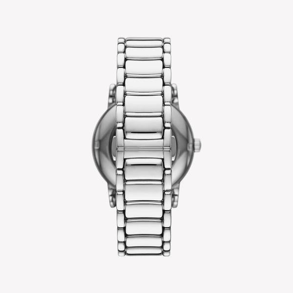 Emporio Armani Luigi Chronograph Skeleton Blue Dial Silver Steel Strap Watch For Men