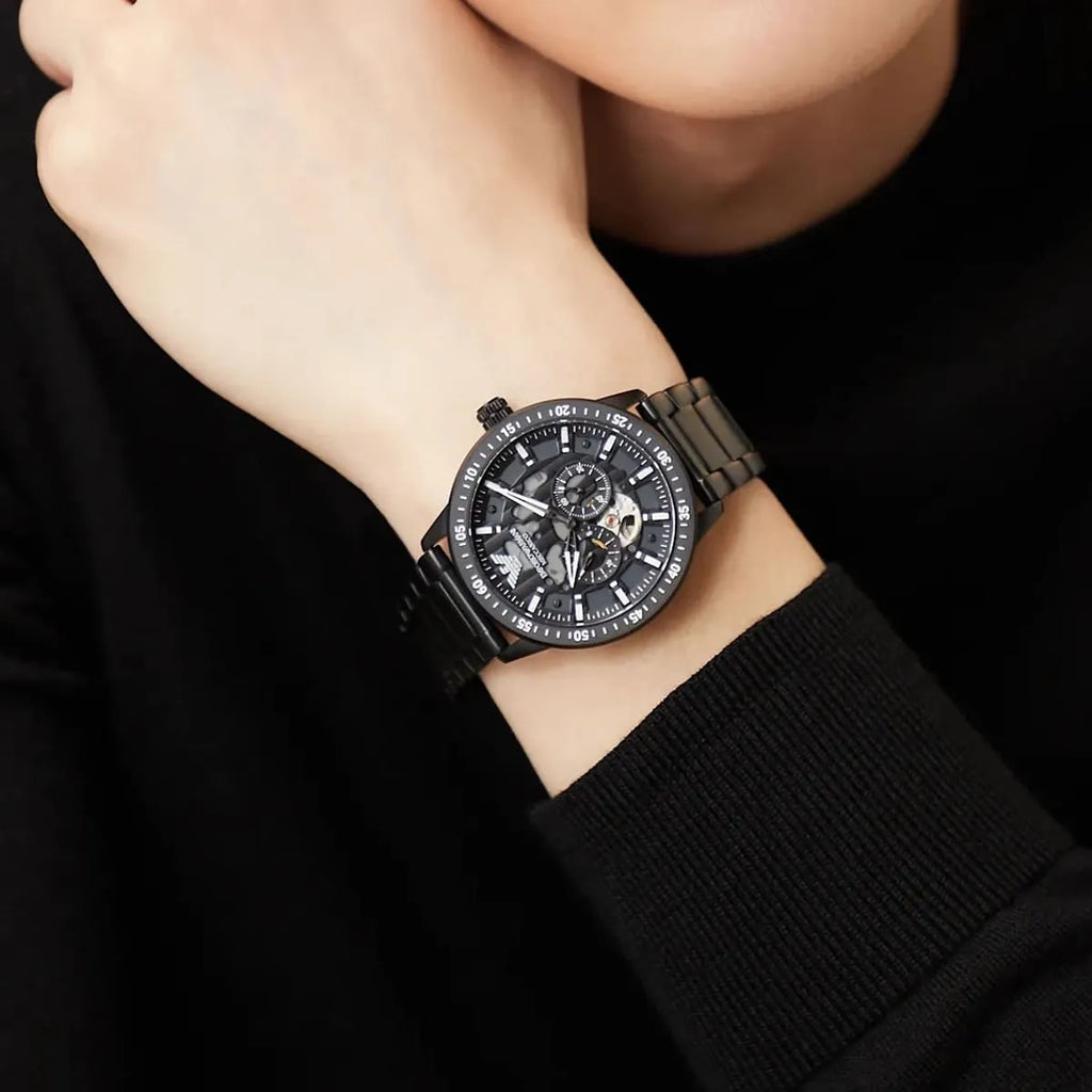 Emporio Armani Men's Black Stainless Steel Automatic Watch | AR60054