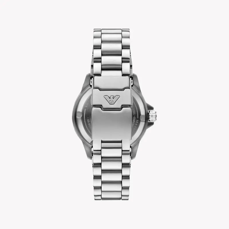 Emporio Armani Men's Silver Stainless Steel Watch, Beige Dial | Ar60083