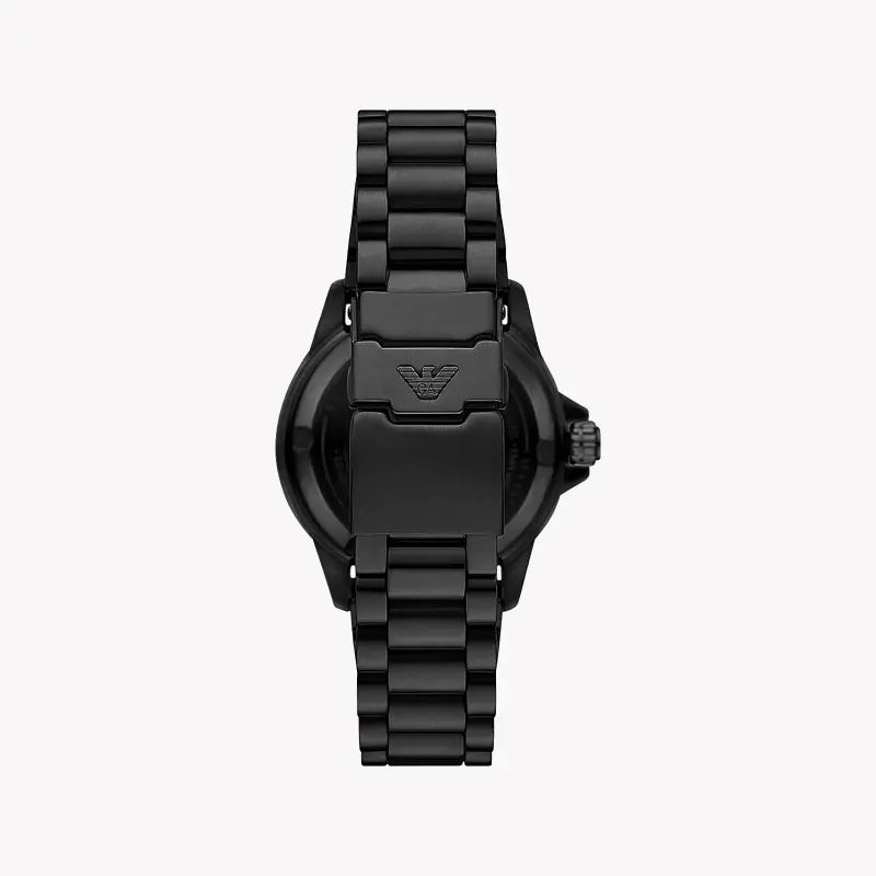 Emporio Armani Men's Black Stainless Steel, Blue Dial | Ar60084