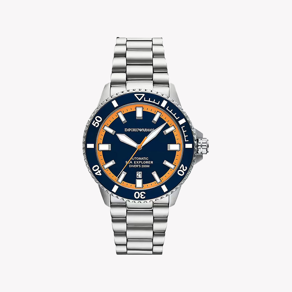 Emporio Armani Men's Stainless Steel Blue Dial Watch | AR60090