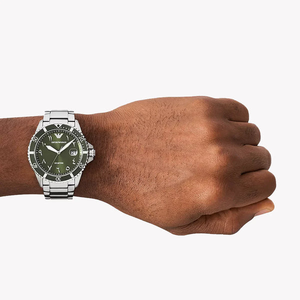 Emporio Armani Men's Silver, Green Watch | Ar80072set by i-watch