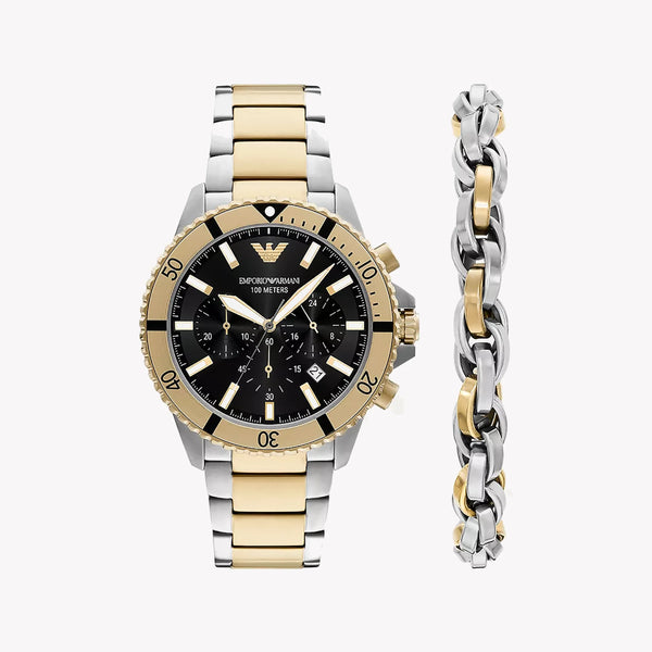 Emporio Armani Men's Silver/Gold, Black | Ar80073set by i-watch
