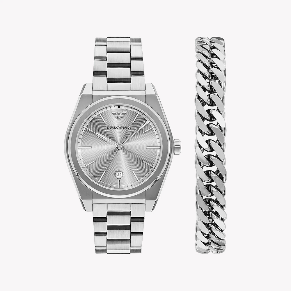 Emporio Armani Men's Silver Watch | Ar80075set by i-watch