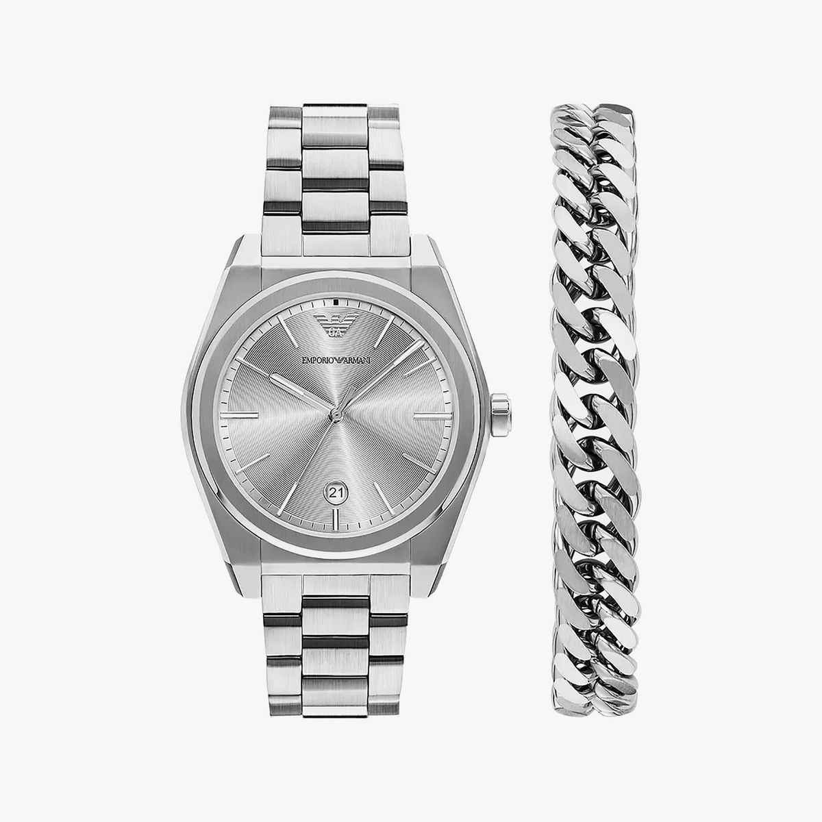 Emporio Armani Men's Silver Watch | Ar80075set