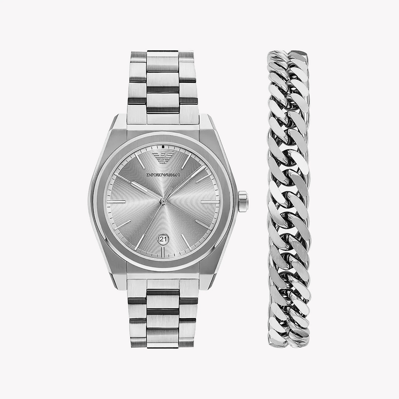 Emporio Armani Men's Silver Watch | Ar80075set by i-watch