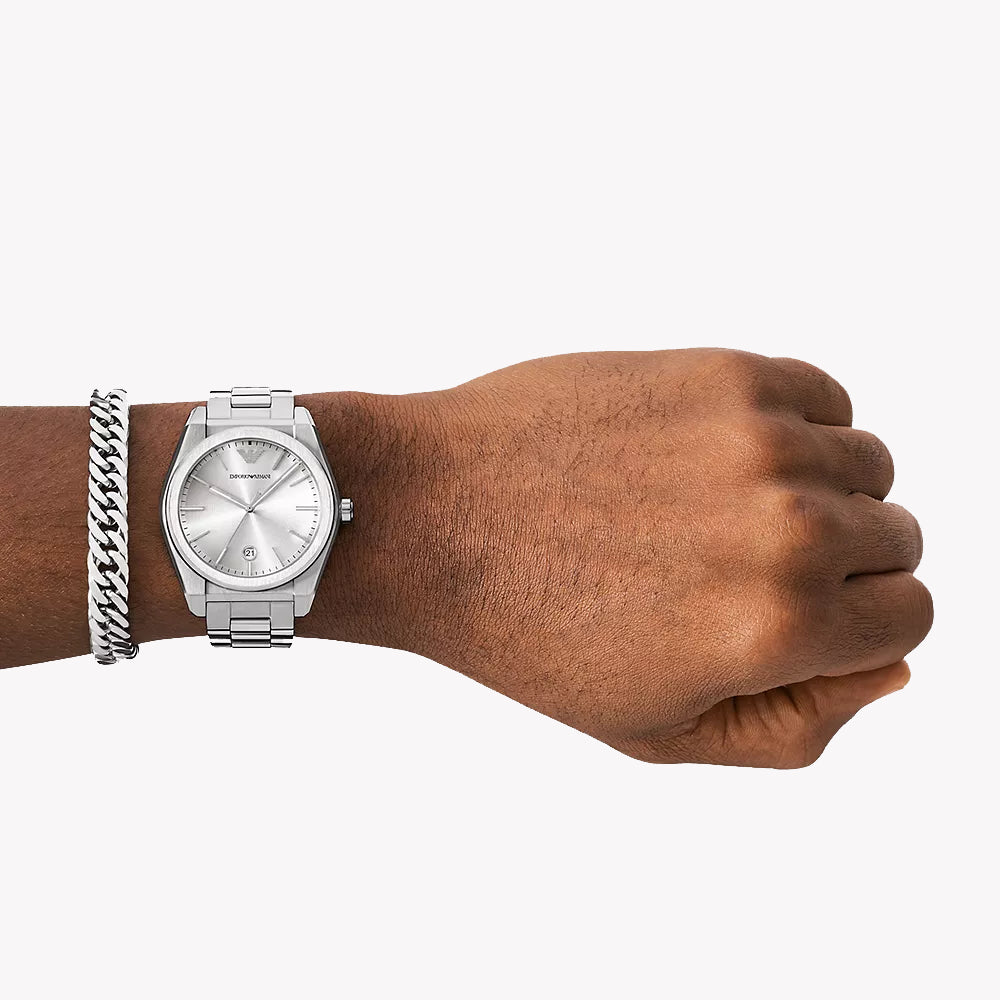 Emporio Armani Men's Silver Watch | Ar80075set