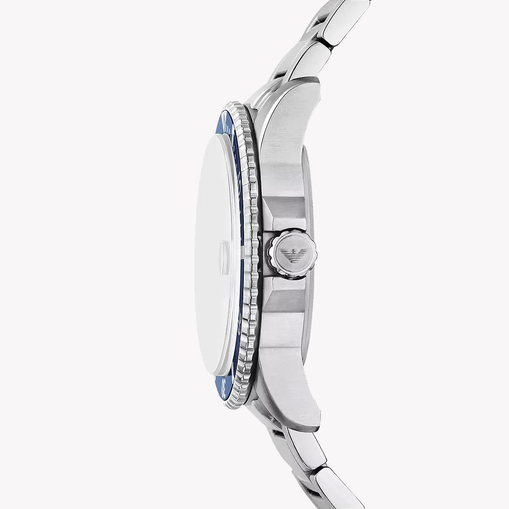 Emporio Armani Men's Silver/Blue Quartz Watch | Ar80076set