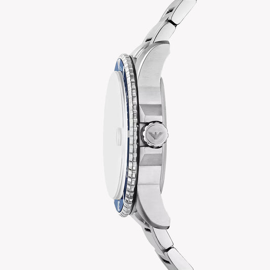 Emporio Armani Men's Silver/Blue Quartz Watch | Ar80076set