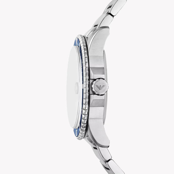 Emporio Armani Men's Silver/Blue Quartz Watch | Ar80076set by i-watch
