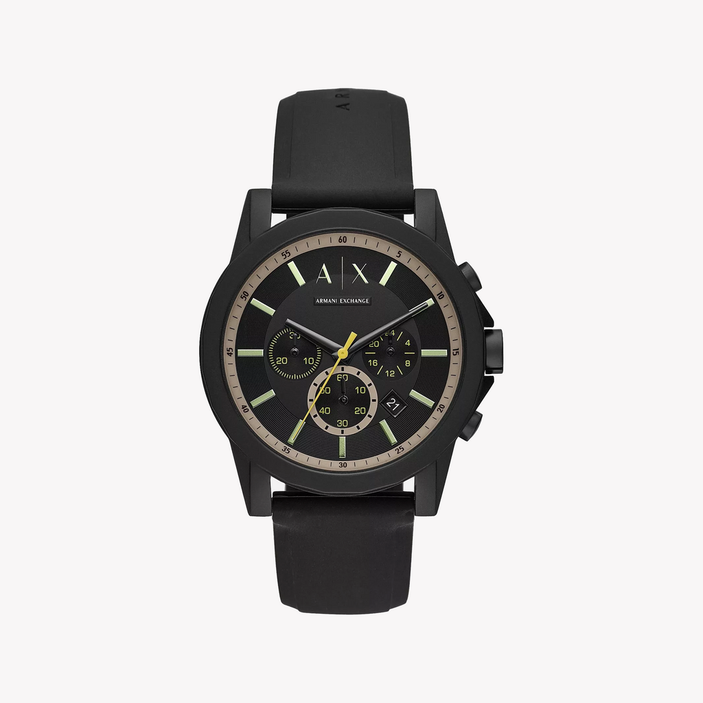 A|X Armani Exchange Men's Black Rubber Watch | Ax1343