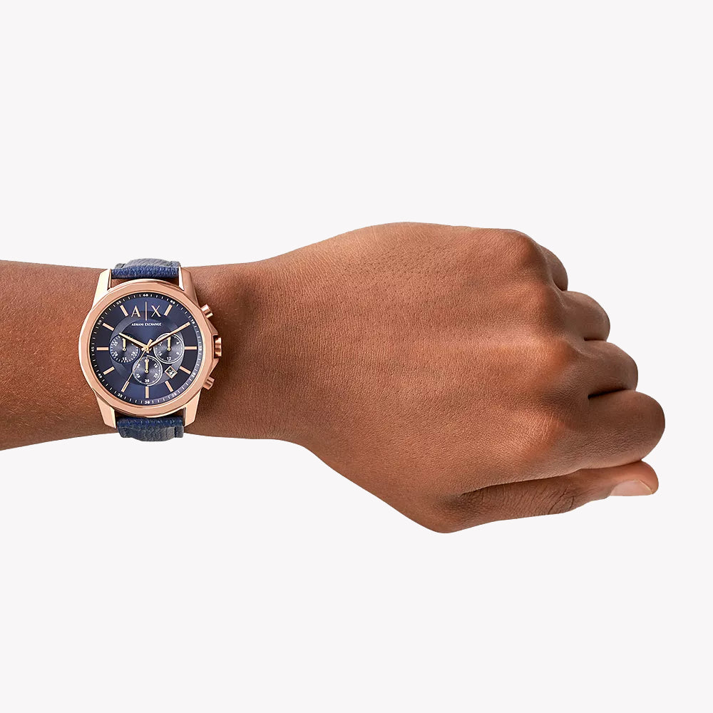 A|X Armani Exchange Men's Rose Gold, Blue Watch | Ax1723