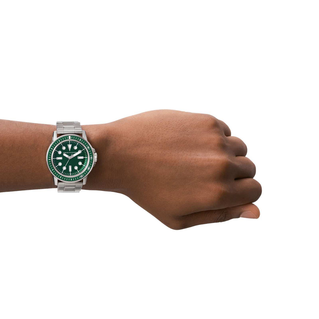 A|X Men's Stainless Steel, Green Dial | Ax1860