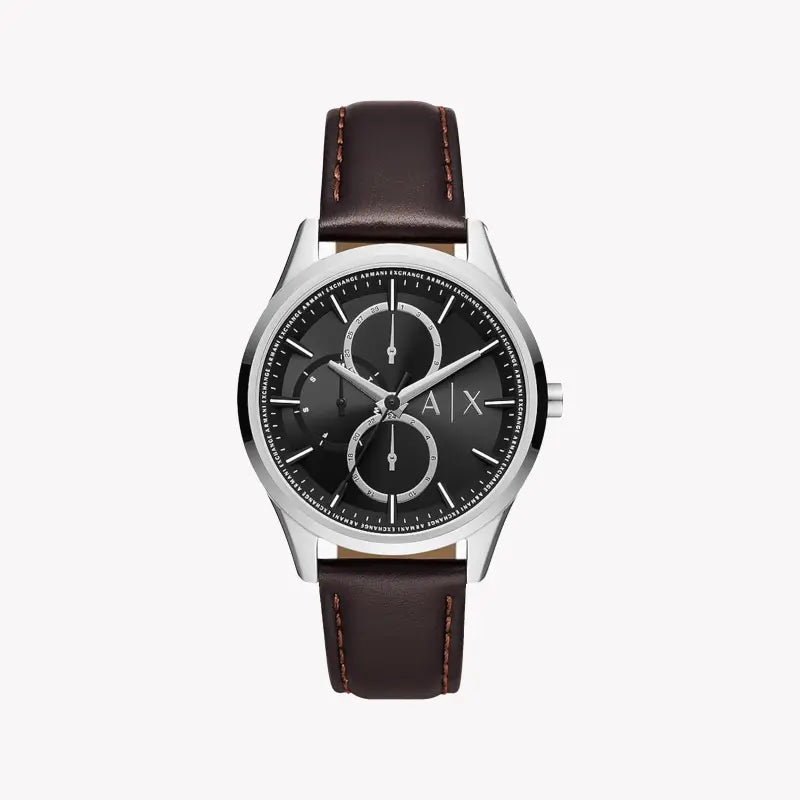 A|X Armani Exchange Men's Silver Watch, Black Dial | Ax1868