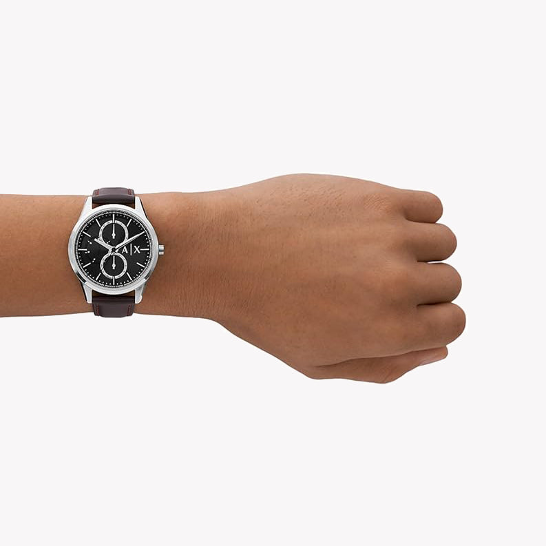 A|X Armani Exchange Men's Silver Watch, Black Dial | Ax1868