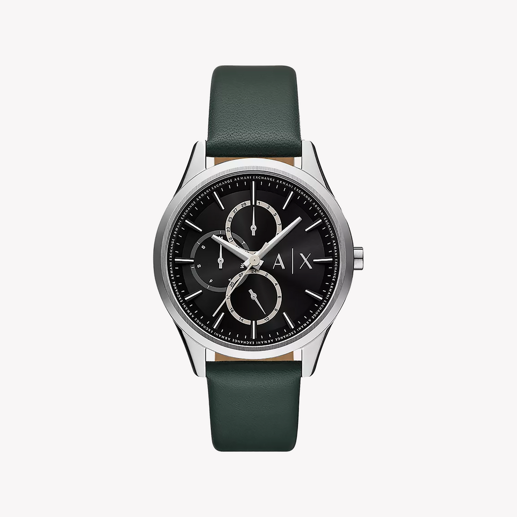 Armani Exchange Women's Green Leather Watch, Black Dial | Ax1883