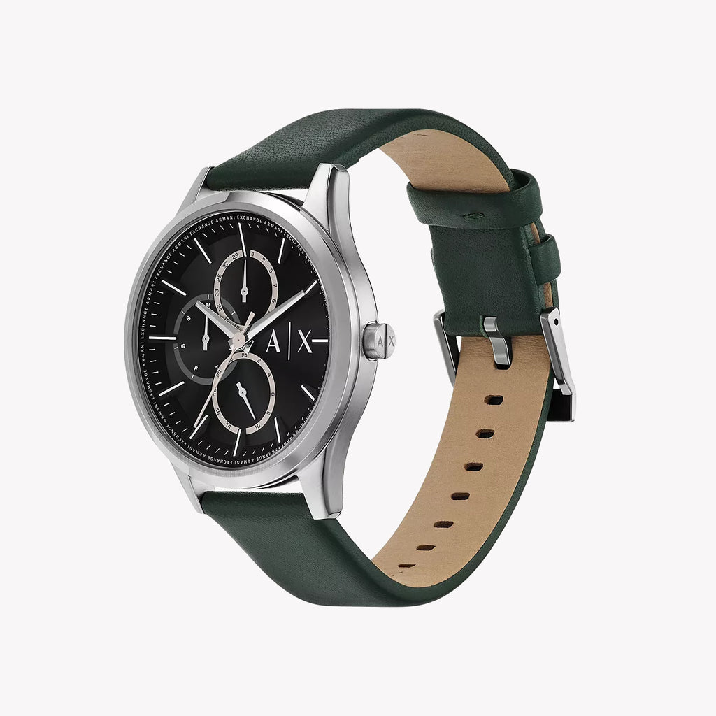 Armani Exchange Women's Green Leather Watch, Black Dial | Ax1883