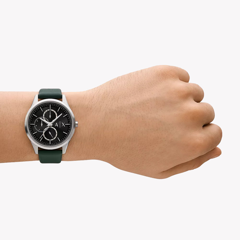 Armani Exchange Women's Green Leather Watch, Black Dial | Ax1883