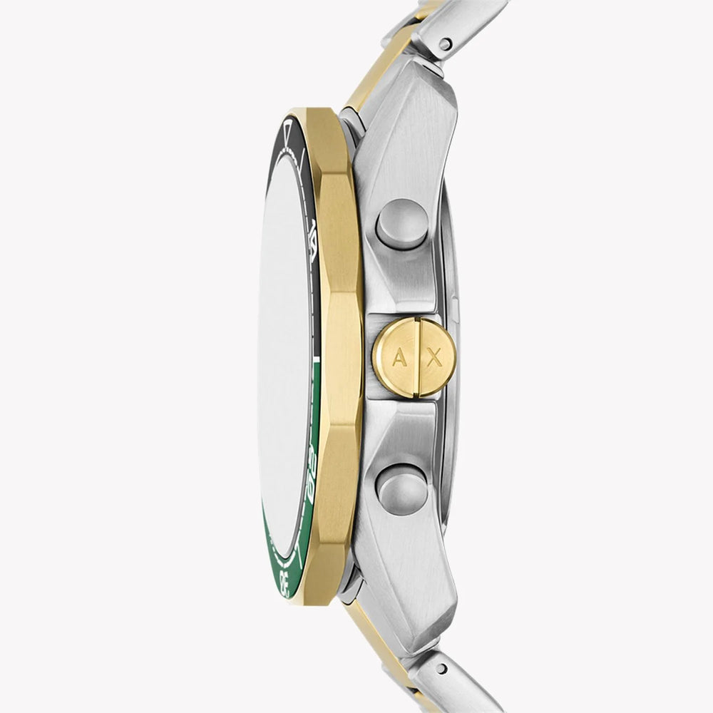 A|X Armani Exchange Men's Silver & Gold Watch, Green Dial | Ax1966 by i-watch