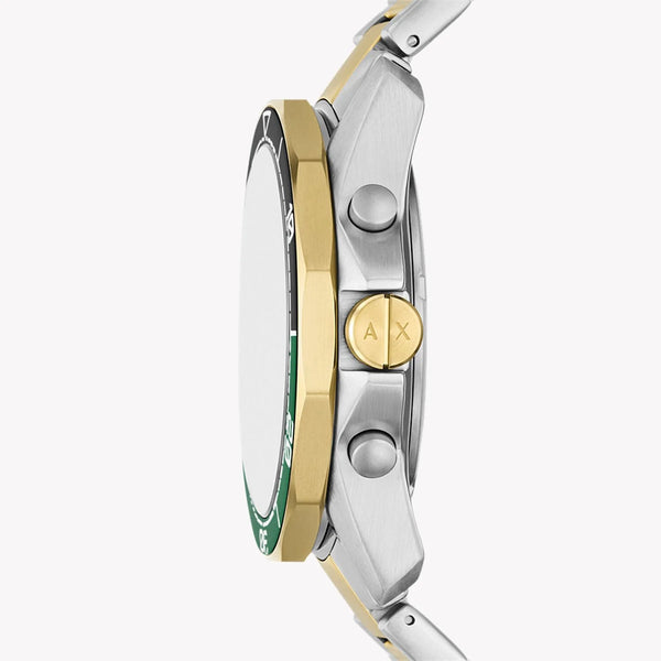 A|X Armani Exchange Men's Silver & Gold Watch, Green Dial | Ax1966 by i-watch