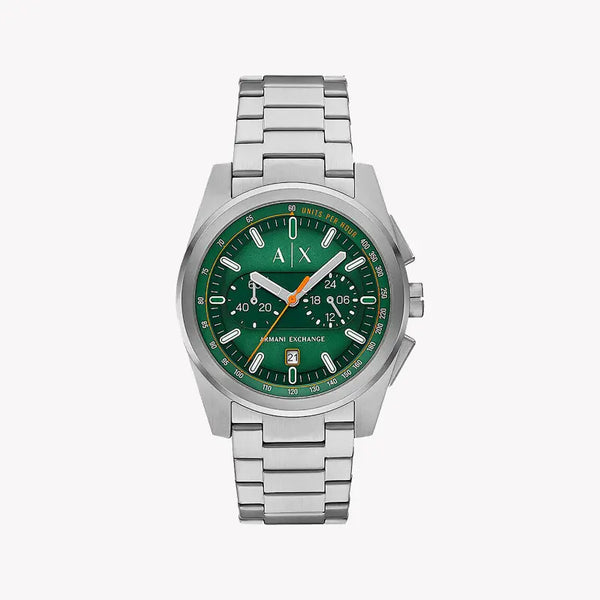 A|X Armani Exchange Men's Silver Watch, Green Dial | Ax2862 by i-watch