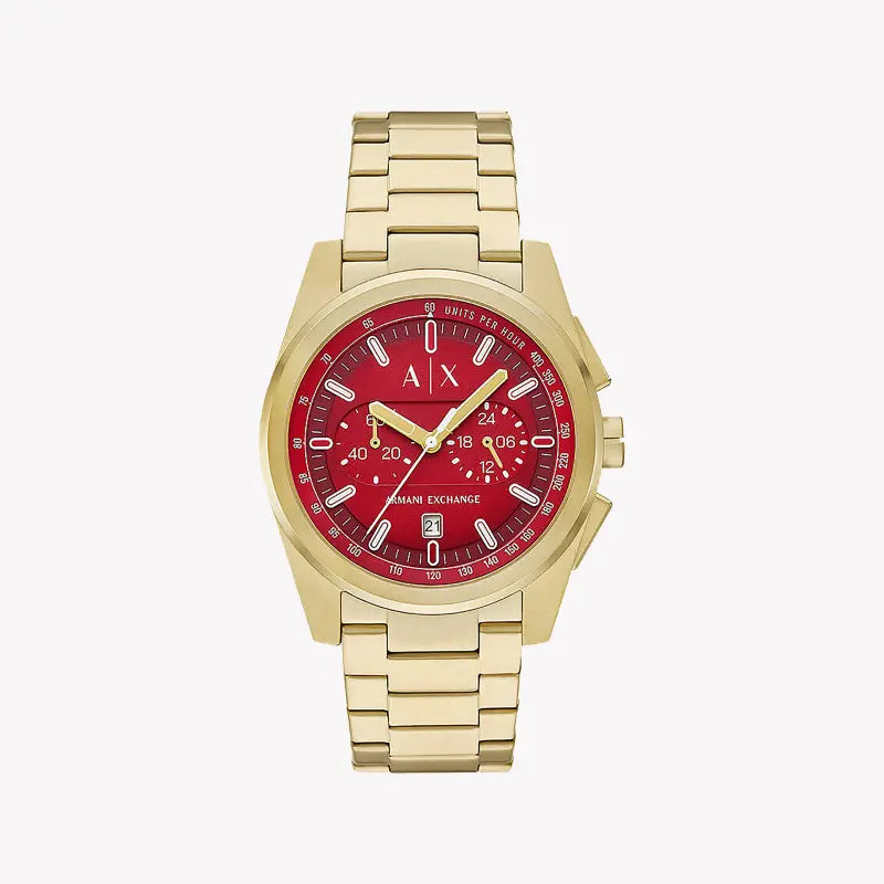 A|X Armani Exchange Men's Gold Watch, Red Dial | Ax2863