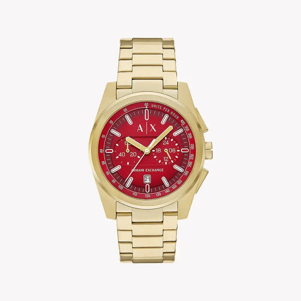 A|X Armani Exchange Men's Gold Watch, Red Dial | Ax2863