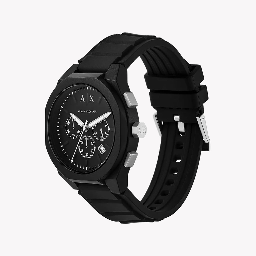 A|X Armani Exchange Men's Black Silicone Watch | Ax4161