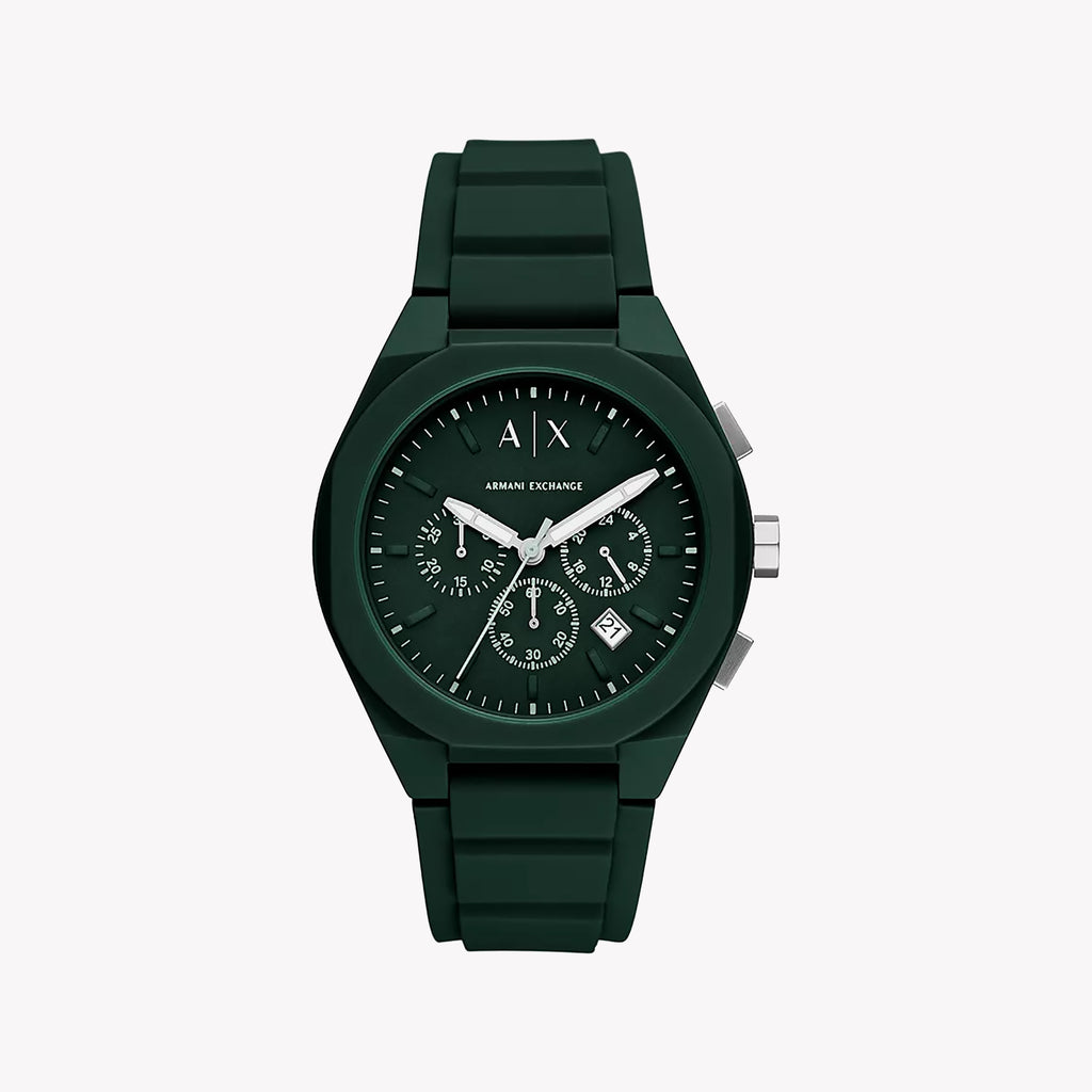 A|X Men's Dark Green Silicone Watch | Ax4163